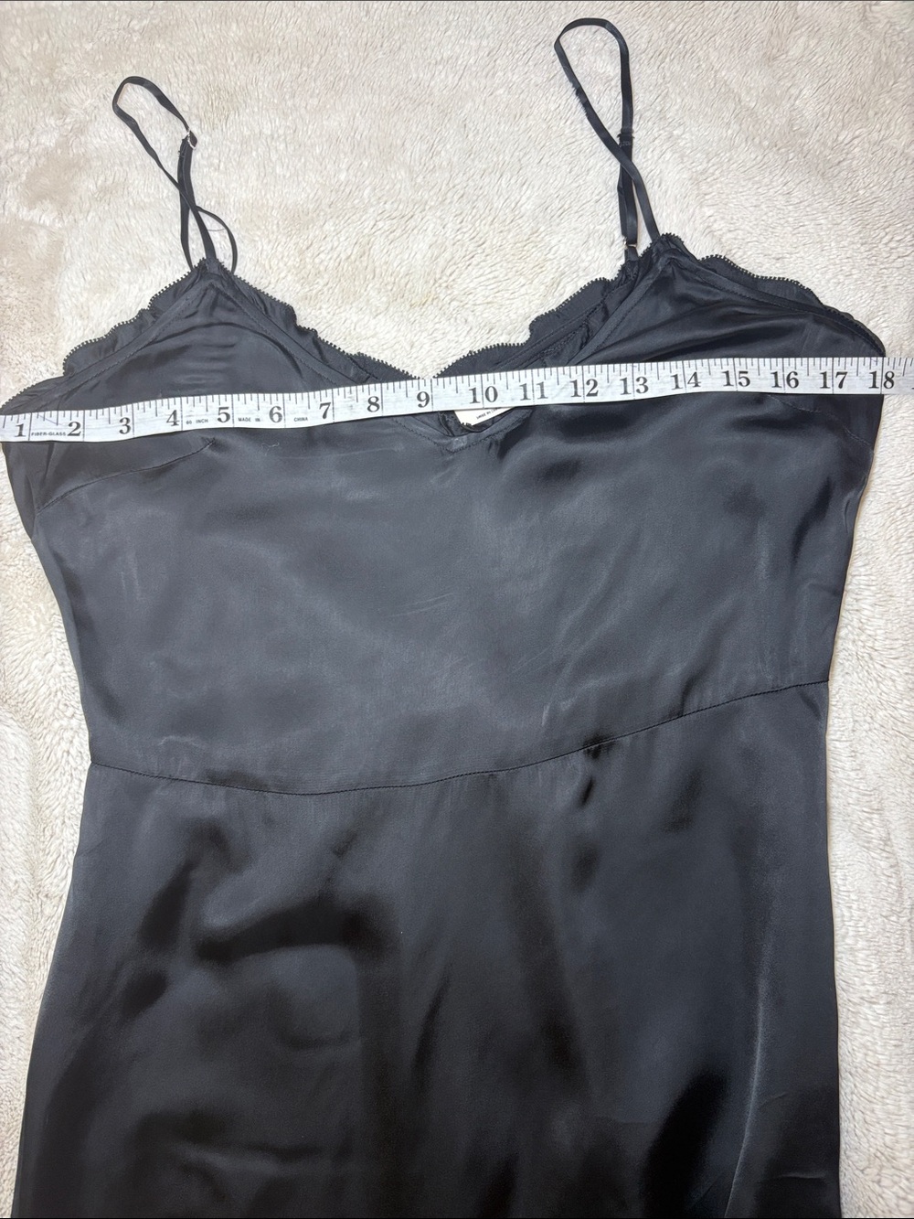Wilfred Sonnet Slip Dress Black Satin Lace Trim Midi Dress Size 4 | Aritzia - Picture 9 of 12